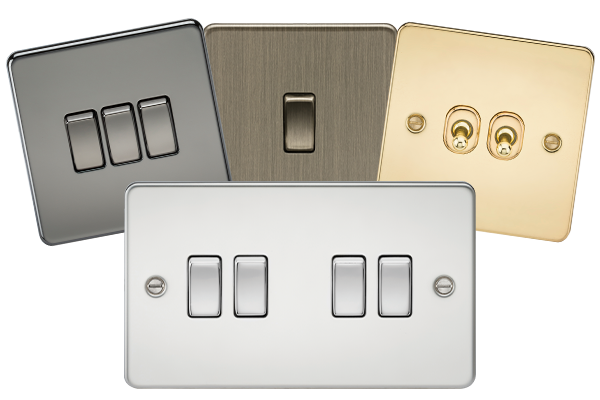 a selection of light switches in premium finishes