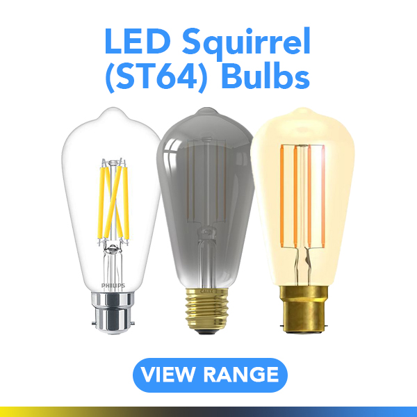 led squirrel cage/ st64 light bulbs
