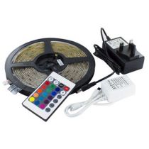 Integral RGB Plug & Play Colour Changing LED Strip Set - 5M RGB Kit 30LEDs/M, IR controller, EU Wall mounted driver