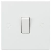 ML Knightsbridge SN1000 (10 PACK) Square Edge White Plastic 1 Gang 1 Way Plate Light Switch 10A

