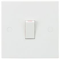 ML Knightsbridge SN8341 (10 PACK) Square Edge White Plastic 1 Gang Double Pole Plate Switch 20A
