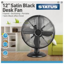 Status 12'' Desk Fan Satin Black 
