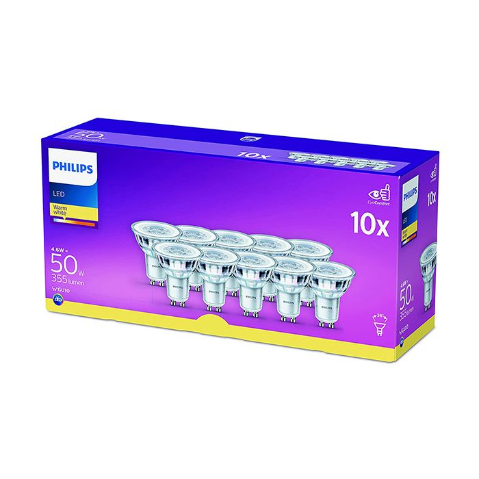 10 Pack Philips Signify Corepro LEDspot CLA 4.6-50W GU10 865 36D