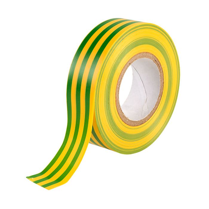 20m PVC Electrical Tape Green/Yellow 
