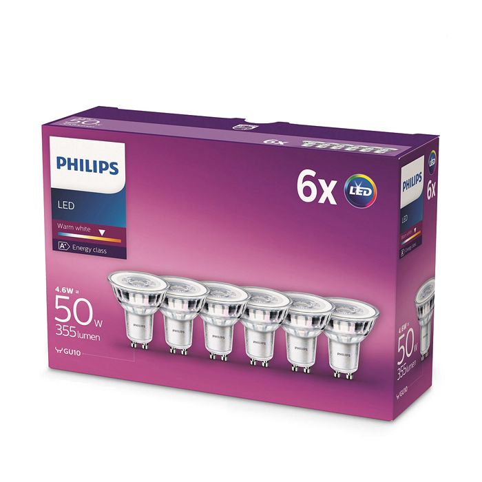 6 Pack Philips Signify Corepro LEDspot CLA 4.6-50W GU10 827 36D