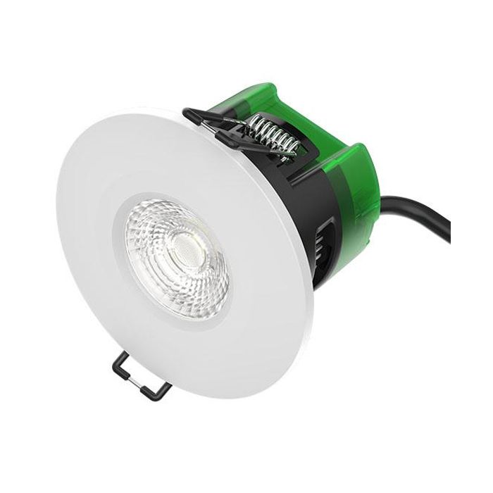 Bell Lighting 6W Firestay LED Oversize Downlight - White/Satin, Dim, 3000K