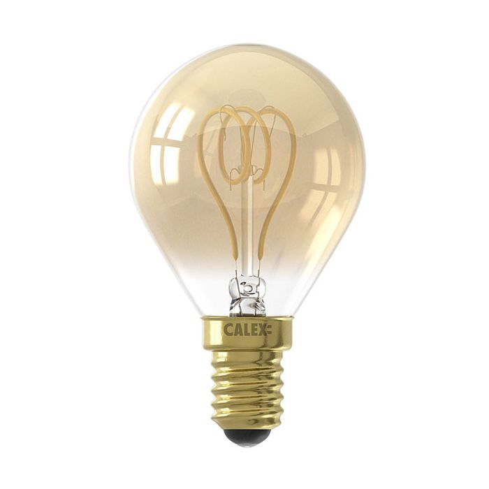 Calex Flex Filament Spherical LED lamp E14 4W 2100K Gold Dimmable