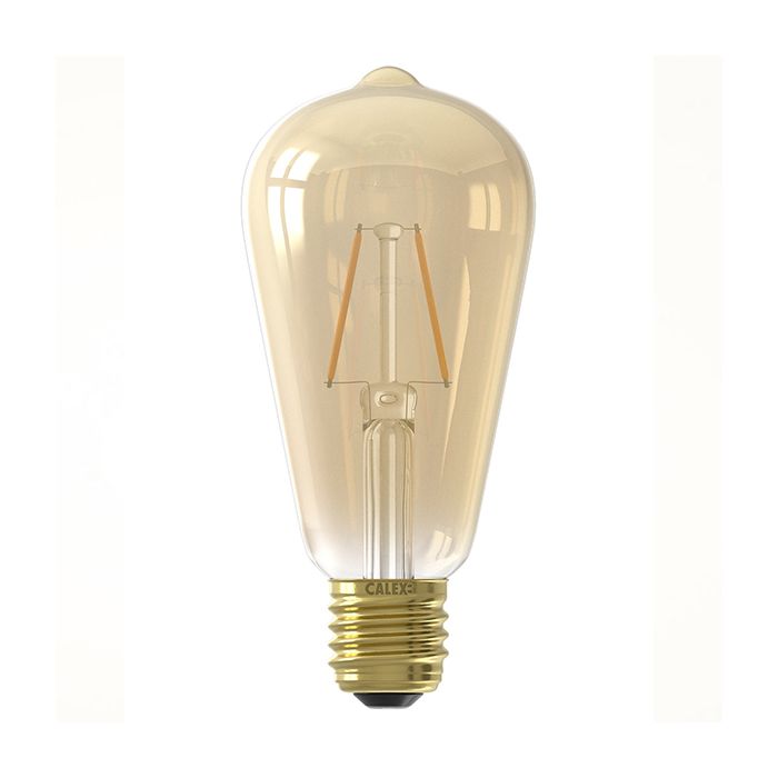 Calex Filament LED Rustic Lamp 240V 6W E27 2100K Gold Dimmable 