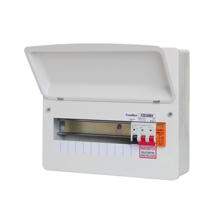 Fusebox 10 Way 100A Main Switch Consumer Unit and T2 SPD