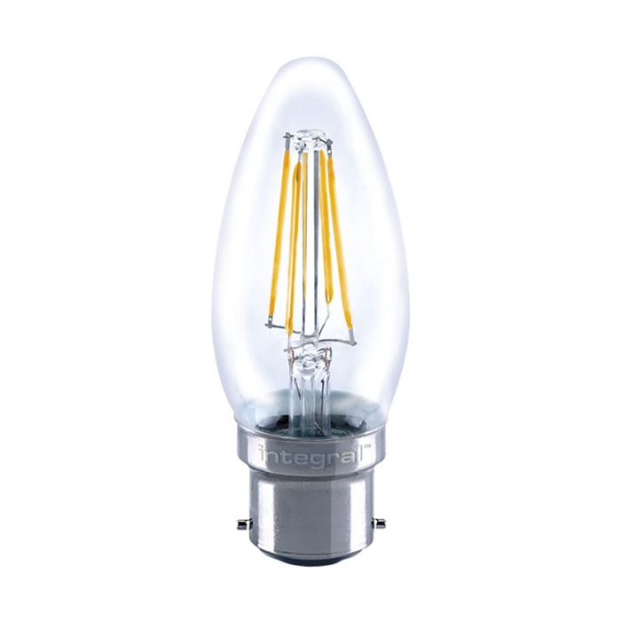 Integral Candle Full Glass Omni-Lamp 4W 820080 (40W) 2700K 470lm B22 Non-Dimmable 300 deg Beam Angle