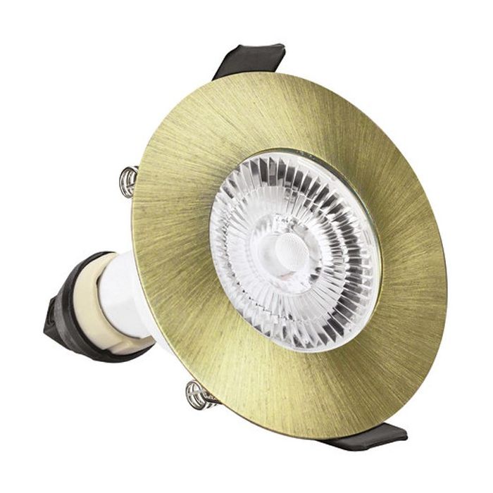 Integral LED Antique Brass Round Fire-Rated Downlight 