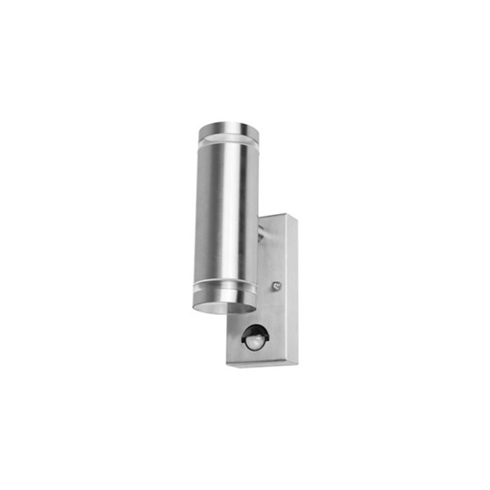 Integral Outdoor Stainless Steel Up And Down Wall Light PIR IP54 2 X GU10 Steel